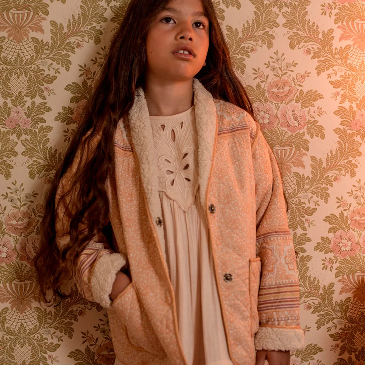 Meadow Jacket in Tuscan Peach by Faune