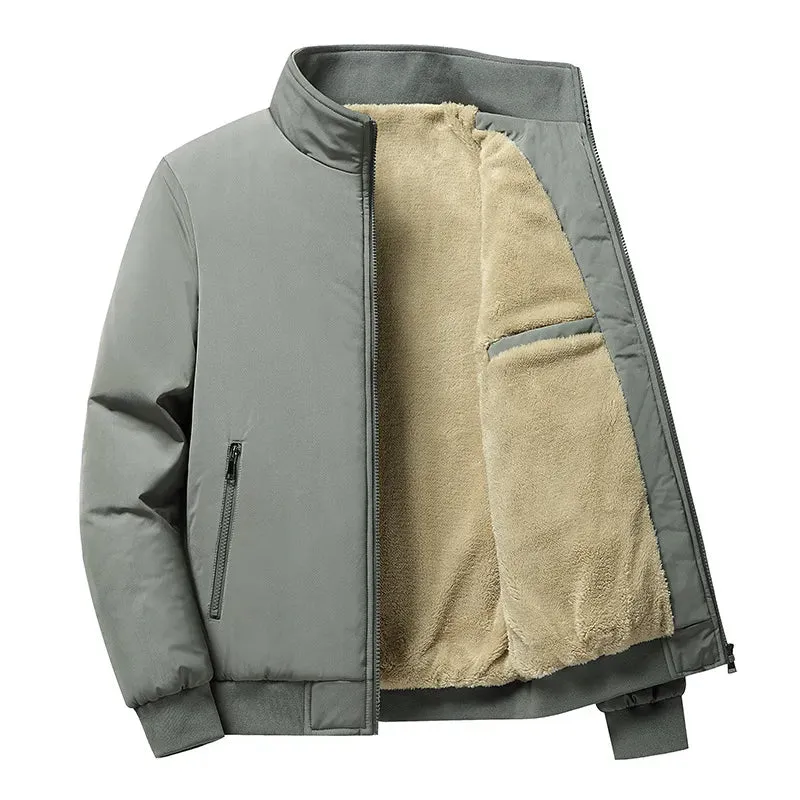 Men Casual Sherpa Lined Bomber Jacket