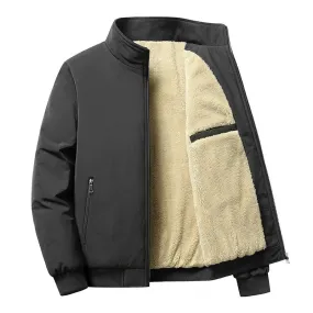 Men Casual Sherpa Lined Bomber Jacket