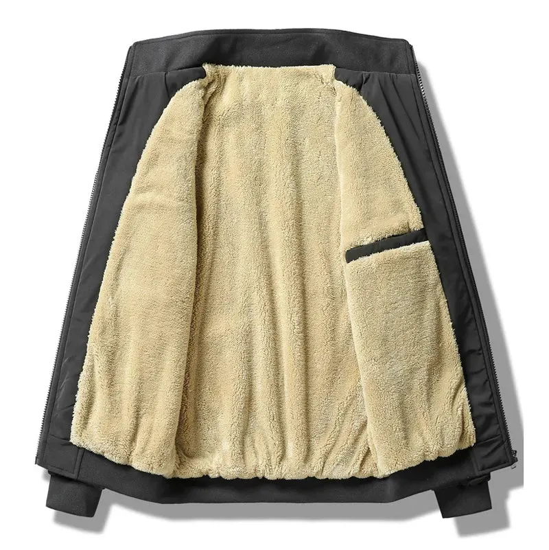 Men Casual Sherpa Lined Bomber Jacket