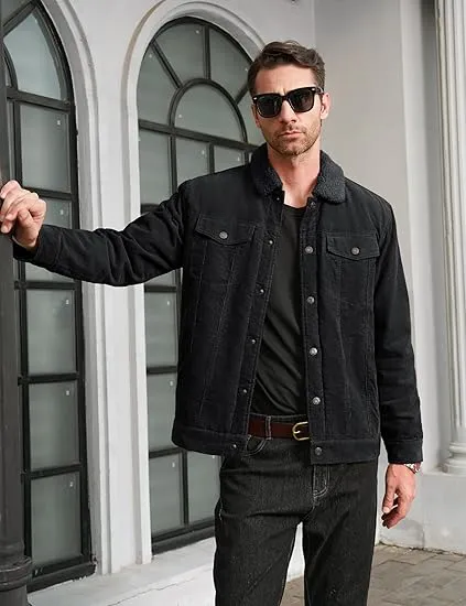Men's Cargo Jacket - Thermal Lined, Lightweight for Fall & Winter