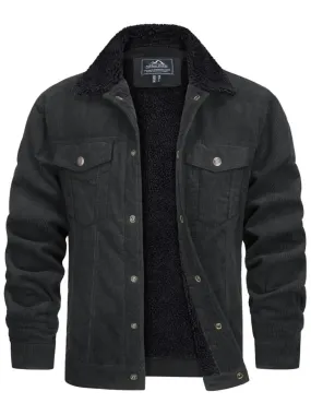 Men's Cargo Jacket - Thermal Lined, Lightweight for Fall & Winter
