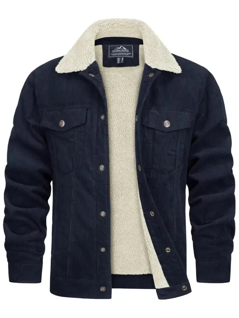 Men's Cargo Jacket - Thermal Lined, Lightweight for Fall & Winter