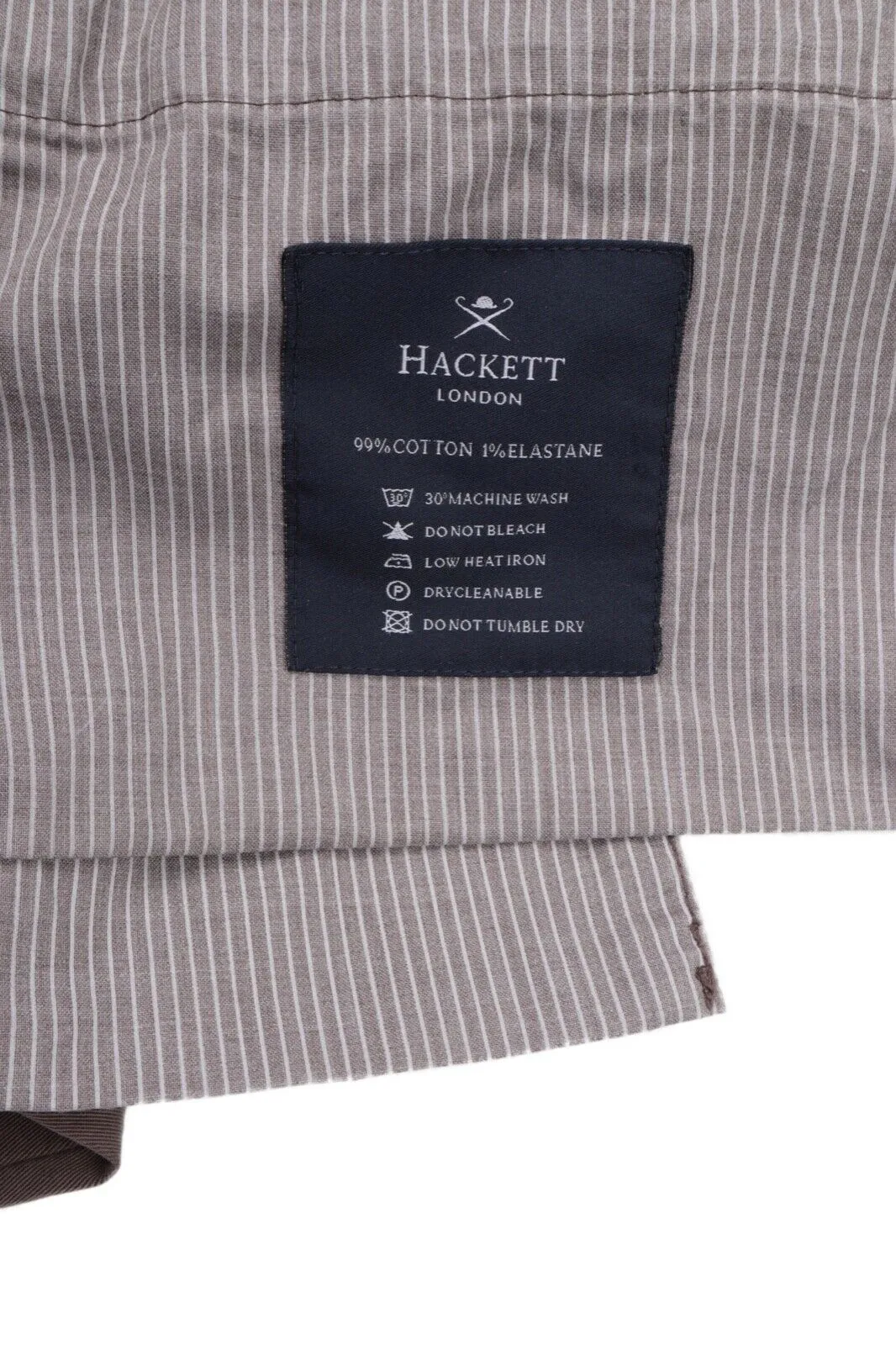 Men's HACKETT LONDON Kensington Brown Cotton Chino Pants Trousers Size 31L