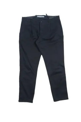 Men's L.B.M. 1911 Navy Blue Cotton Pleated Chino Pants Trousers Size 52 R