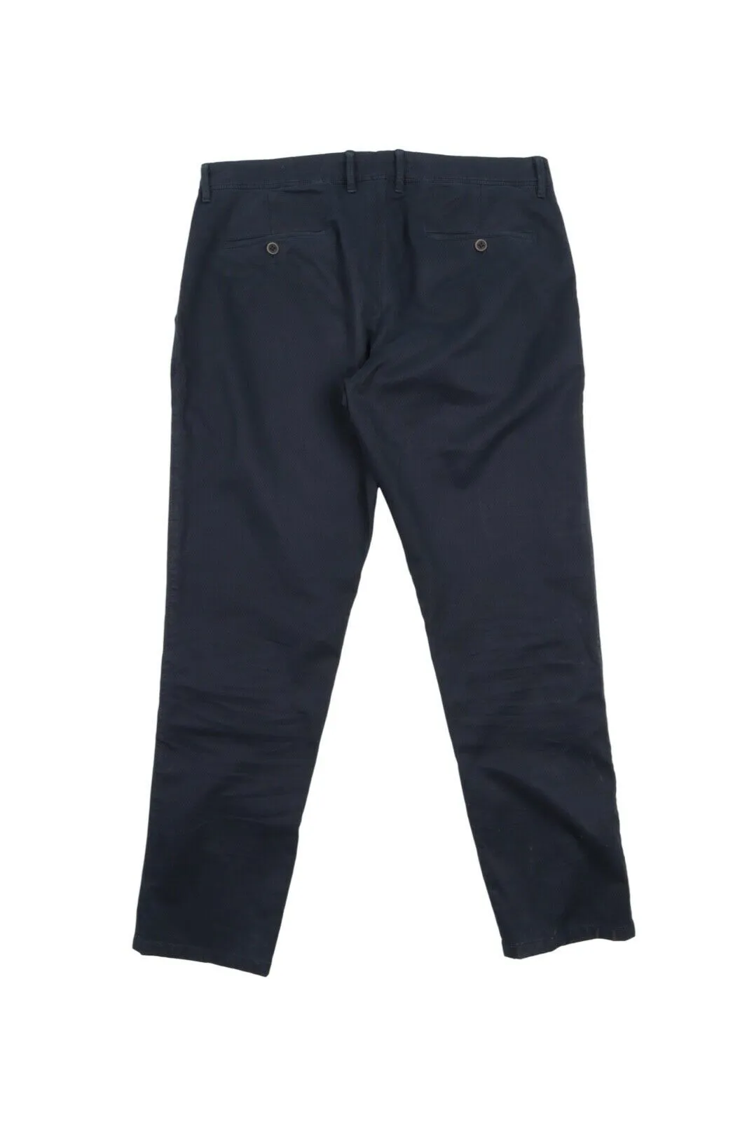 Men's L.B.M. 1911 Navy Blue Cotton Pleated Chino Pants Trousers Size 52 R