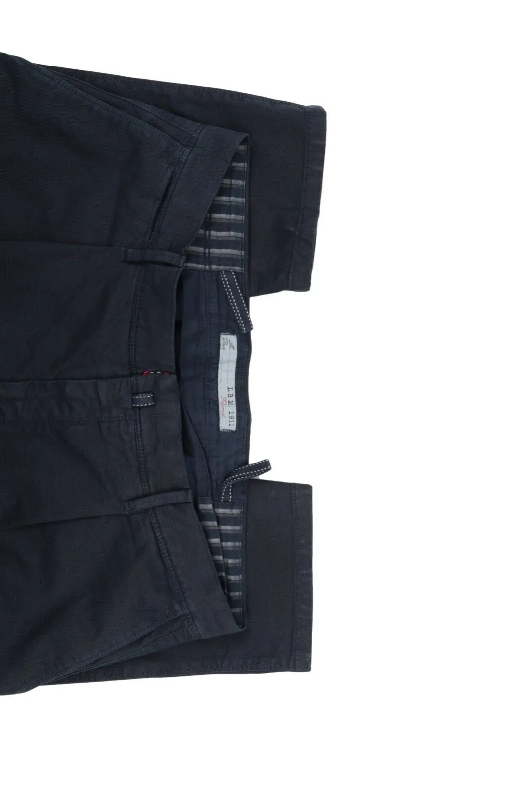 Men's L.B.M. 1911 Navy Blue Cotton Pleated Chino Pants Trousers Size 52 R
