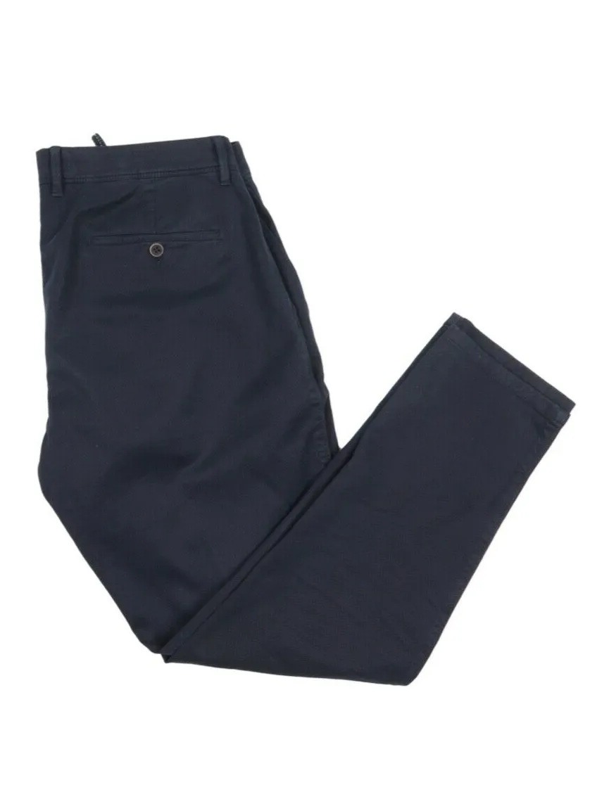 Men's L.B.M. 1911 Navy Blue Cotton Pleated Chino Pants Trousers Size 52 R