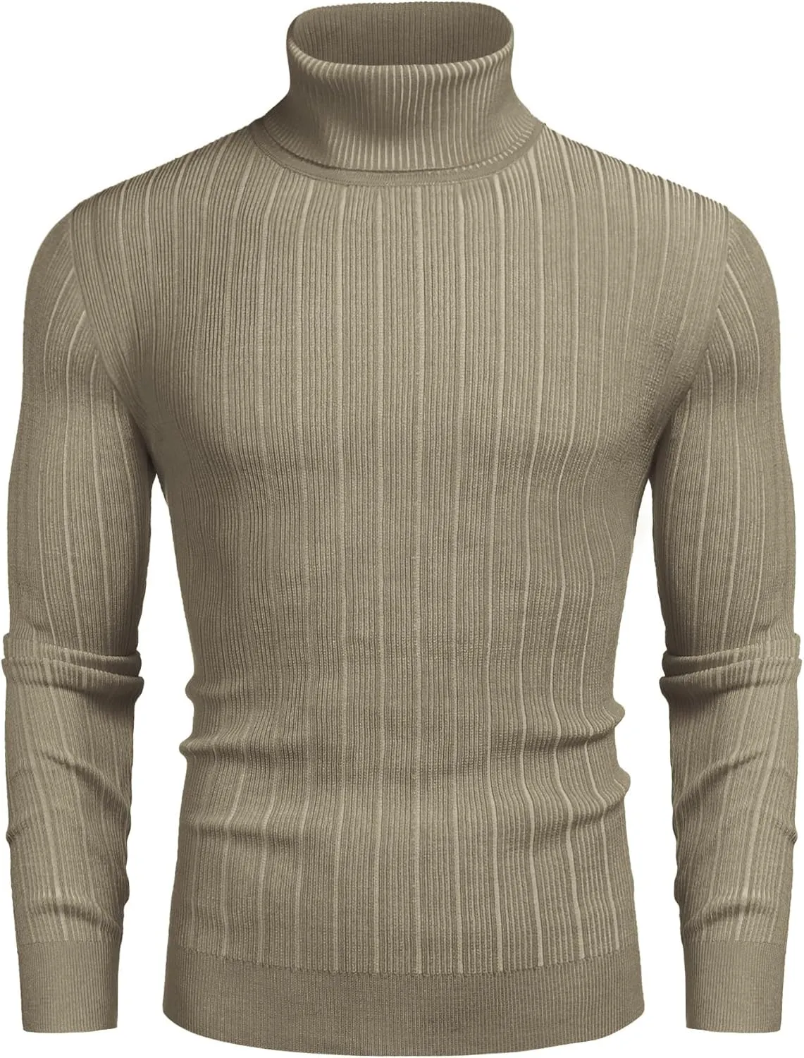 Men's Slim Fit Turtleneck Sweater Ribbed Knitted High Neck Pullover Sweaters