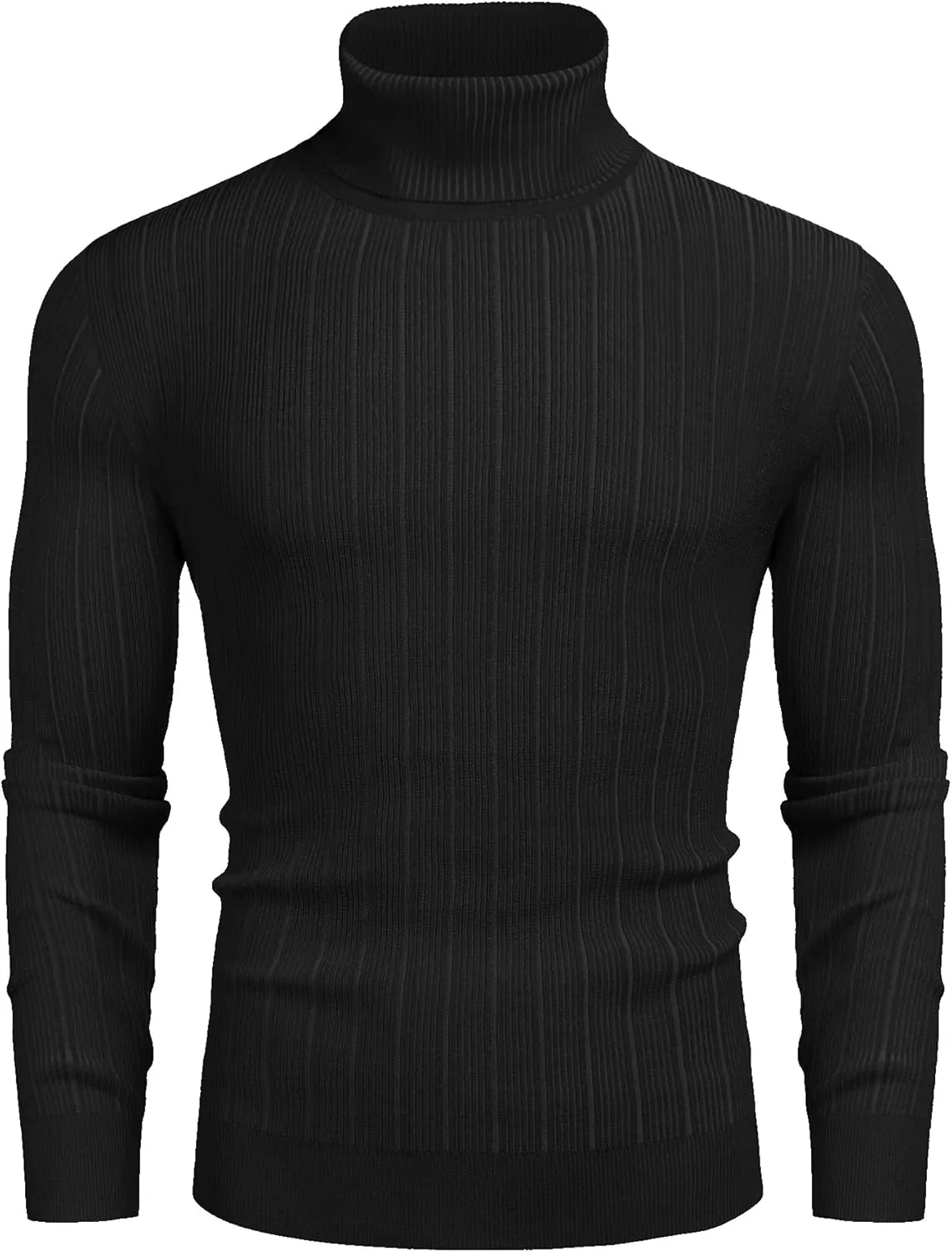 Men's Slim Fit Turtleneck Sweater Ribbed Knitted High Neck Pullover Sweaters