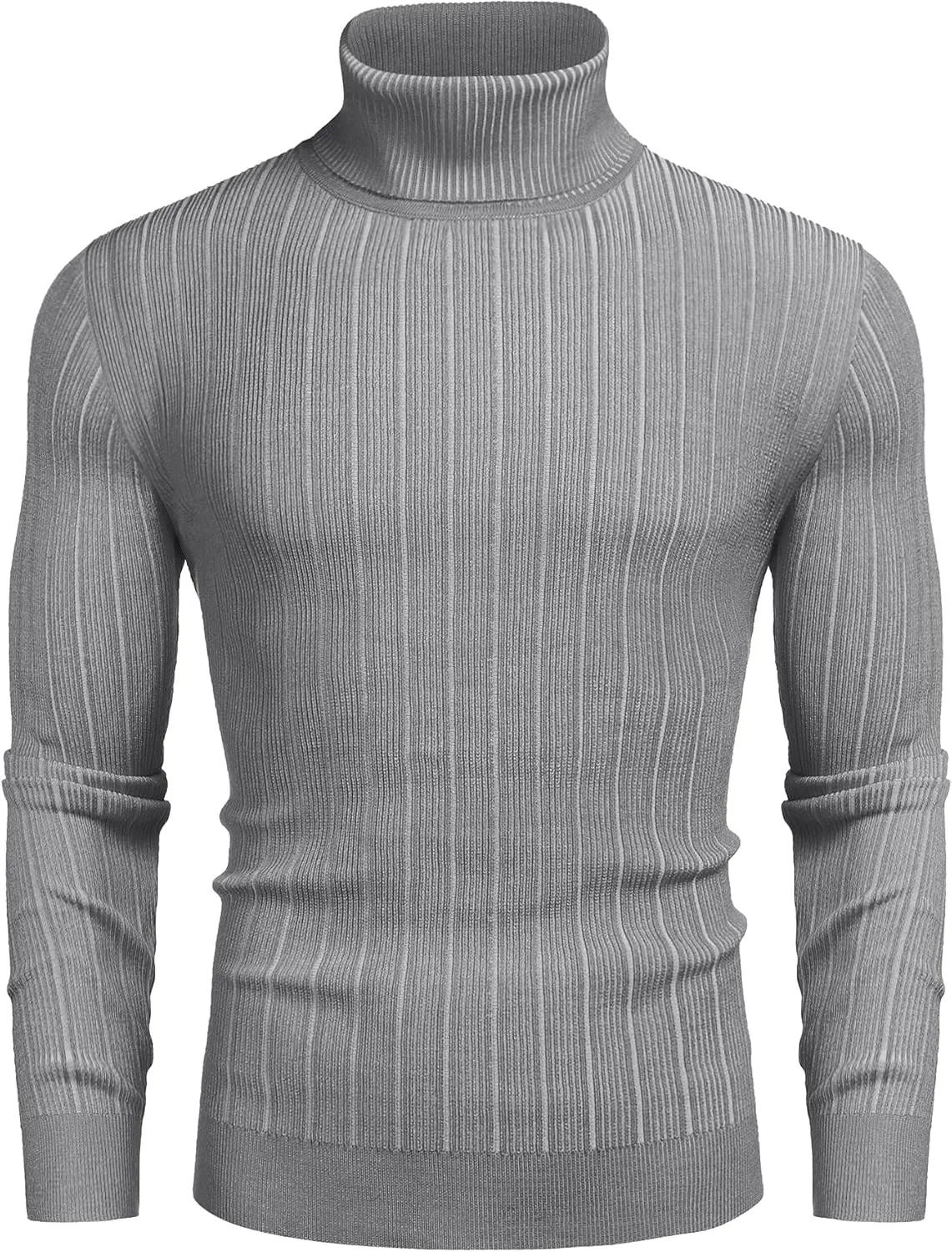 Men's Slim Fit Turtleneck Sweater Ribbed Knitted High Neck Pullover Sweaters