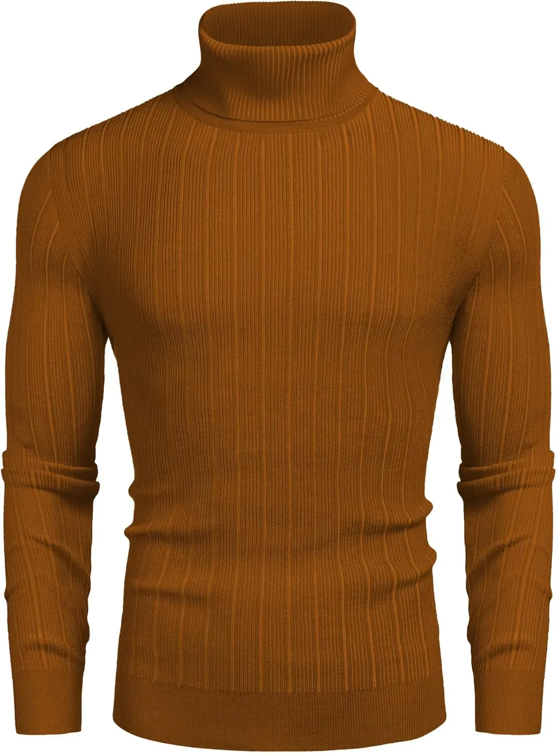 Men's Slim Fit Turtleneck Sweater Ribbed Knitted High Neck Pullover Sweaters