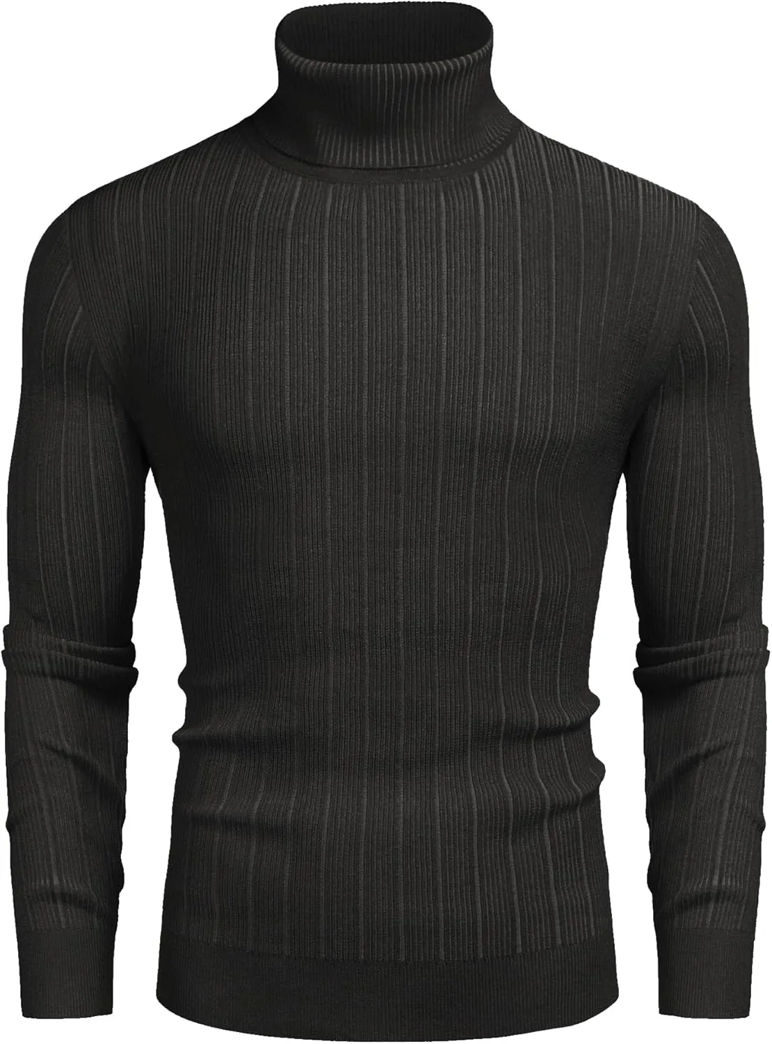 Men's Slim Fit Turtleneck Sweater Ribbed Knitted High Neck Pullover Sweaters