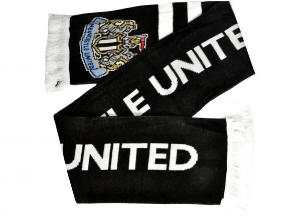 Newcastle United Mono Crest Sided Scarf - Black