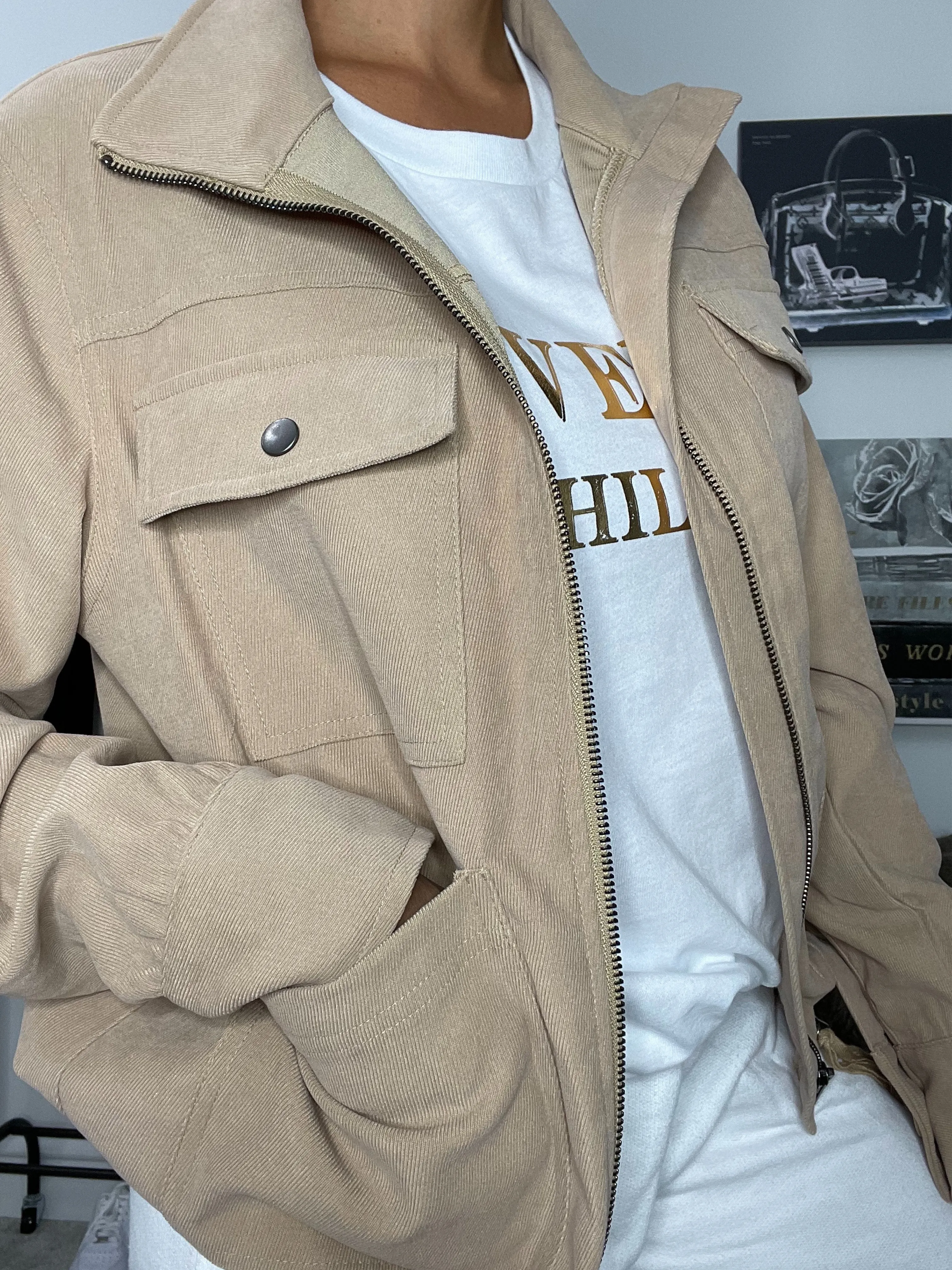 Nude Bomber Jacket