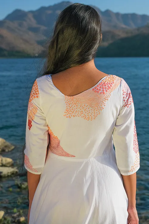 Okhai 'Riverside' Pure Cotton Hand Embroidered Mirror Work Dress