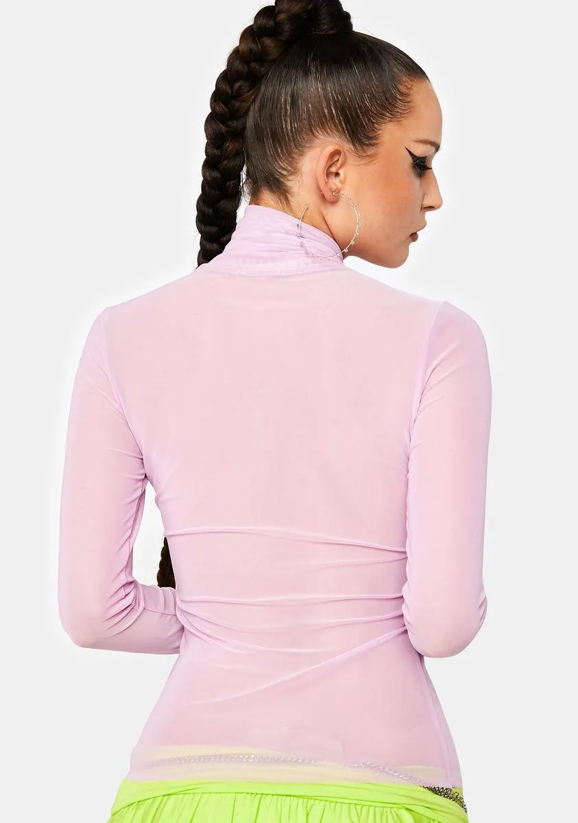 Orchid Zadie Mesh Turtleneck Top