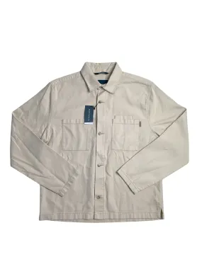 Perry Ellis Mens Button Down Shacket Coat Jacket Beige XL