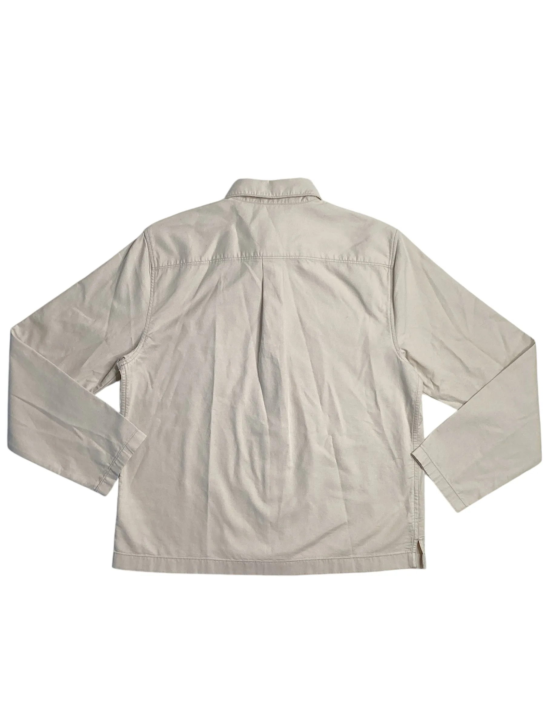 Perry Ellis Mens Button Down Shacket Coat Jacket Beige XL