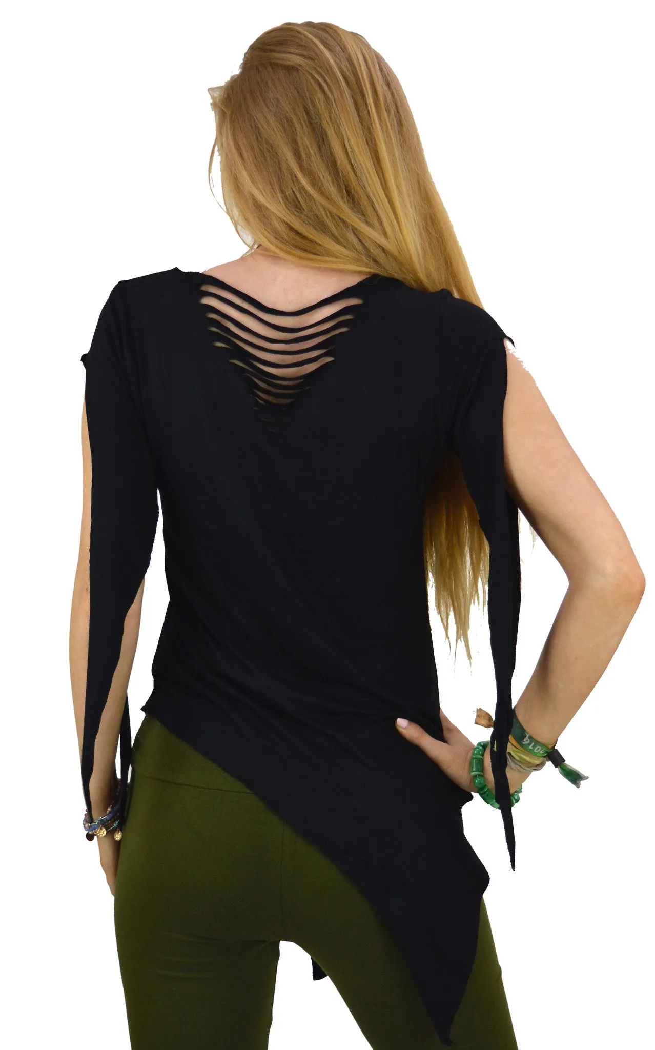Pixie Pointy Slashed Sleeve Top