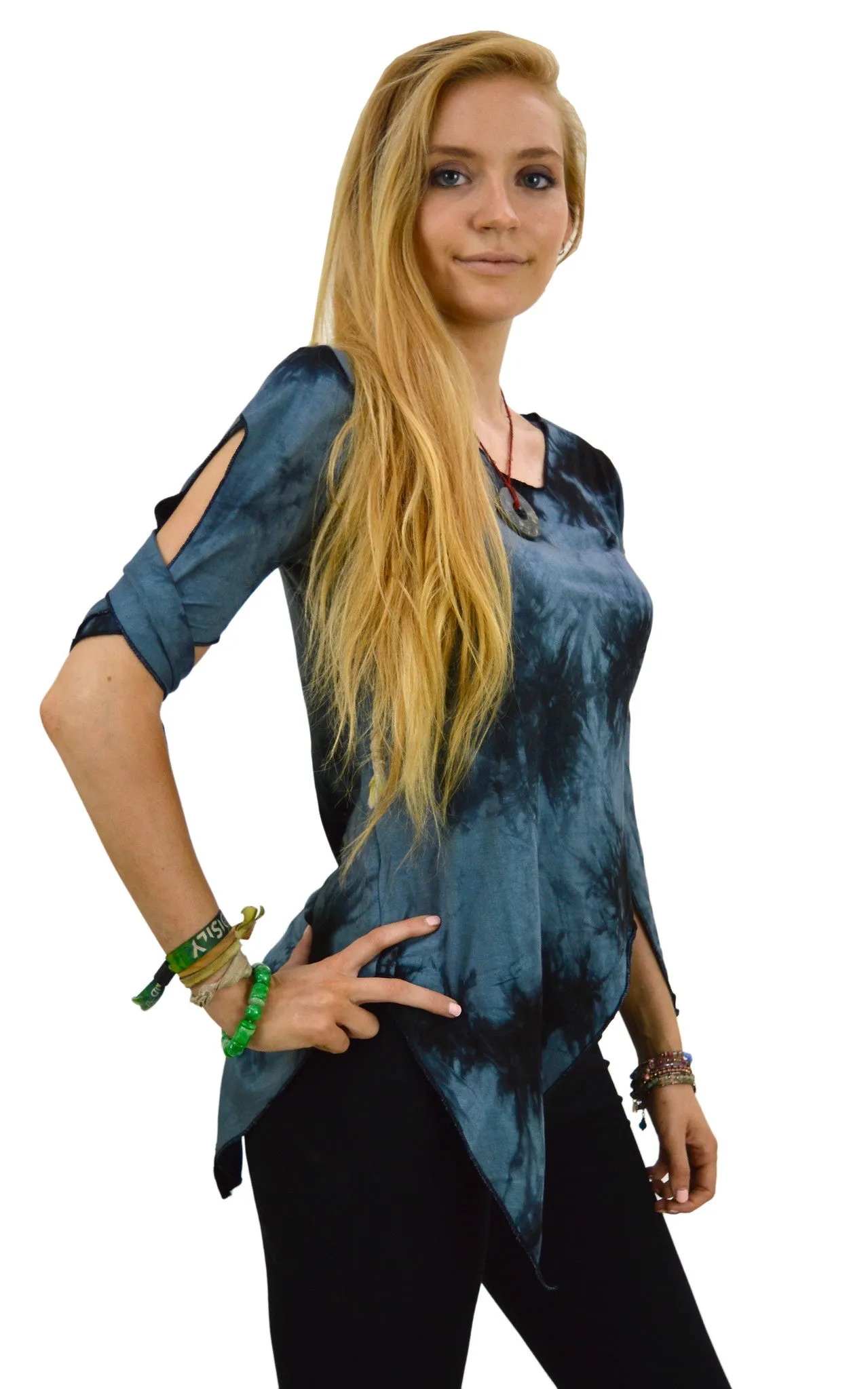 Pixie Pointy Slashed Sleeve Top