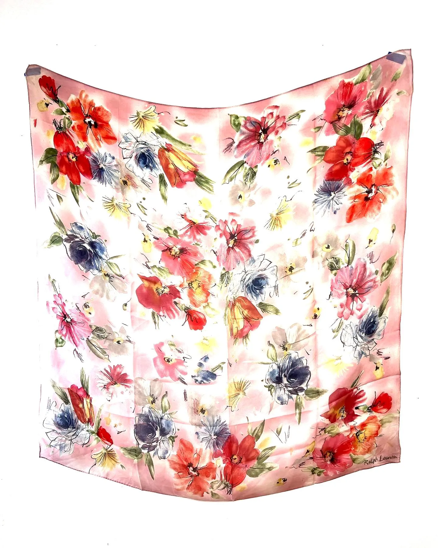POLO RALPH LAUREN VINTAGE FLORAL SILK SCARF