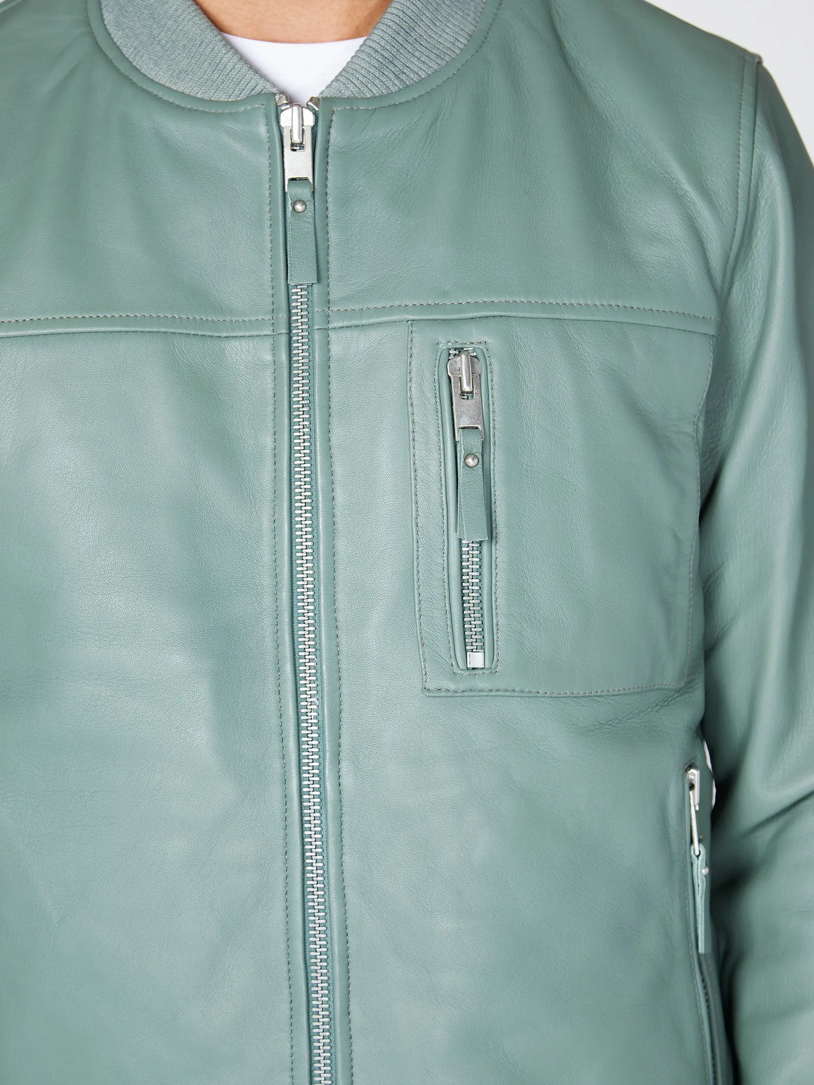 Real Leather Tommy Bomber Jacket