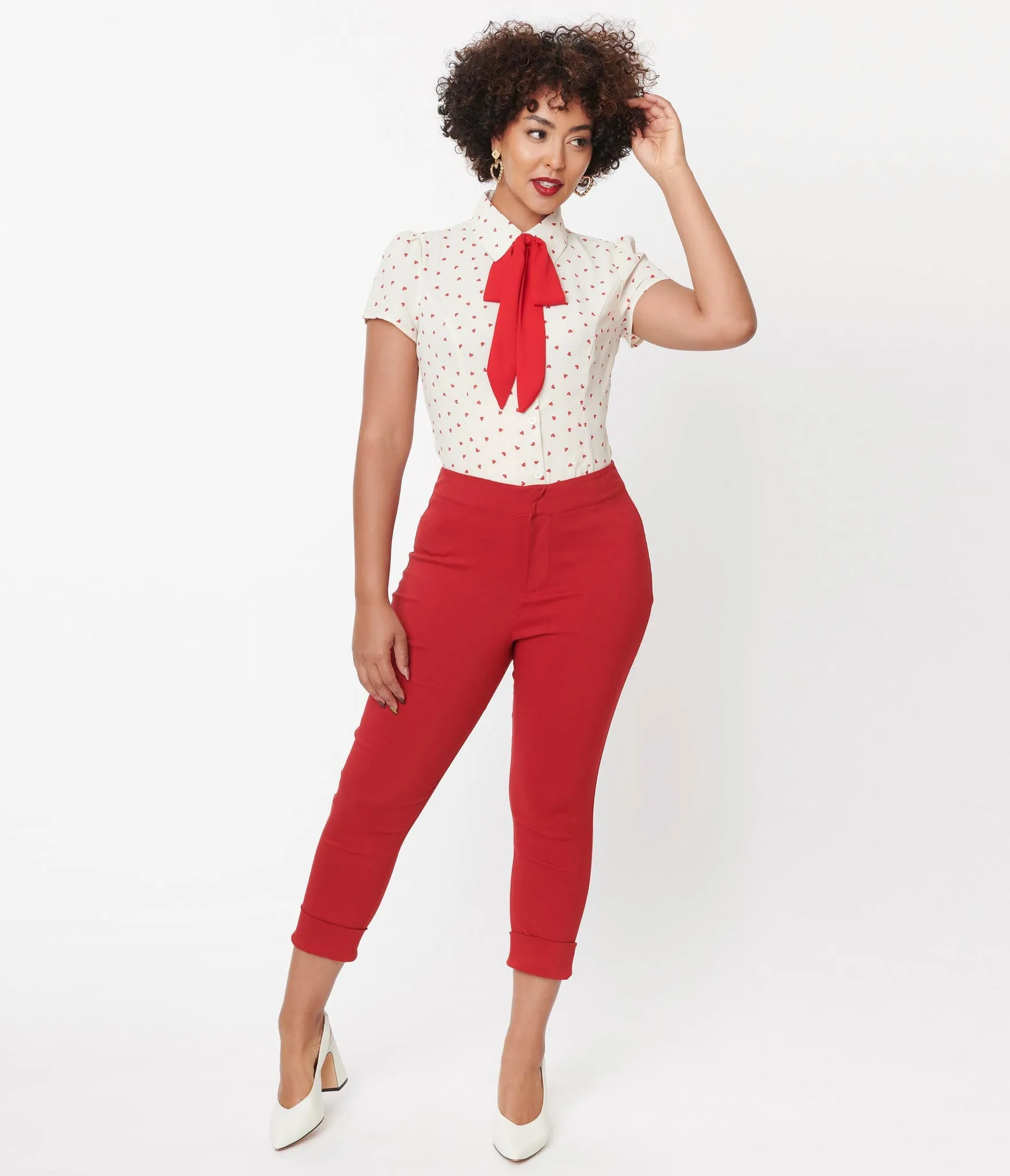 Red Heart Pocket Smarty Pants Capri Pants