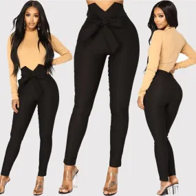 Sexy High Waist Strap Skinny Bodycon Pants