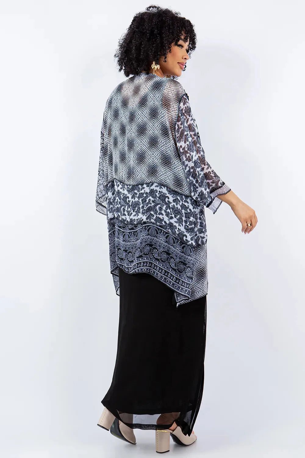 Sterling Style Short Happy Coat -  5855SHC BLACK/SILVER