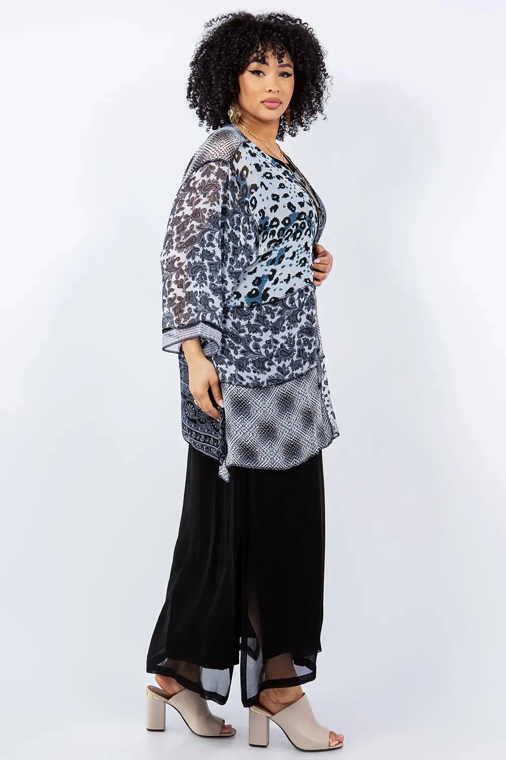 Sterling Style Short Happy Coat -  5855SHC BLACK/SILVER