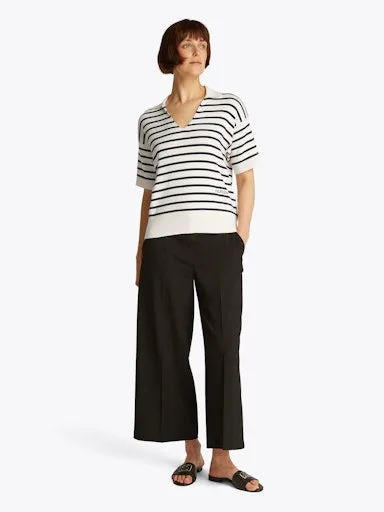 Stripe Short Sleeve Polo Jumper