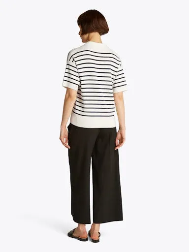 Stripe Short Sleeve Polo Jumper