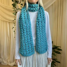 Teal Crochet Scarf