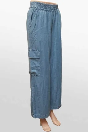 Tencel Wide Leg Cargo Pants