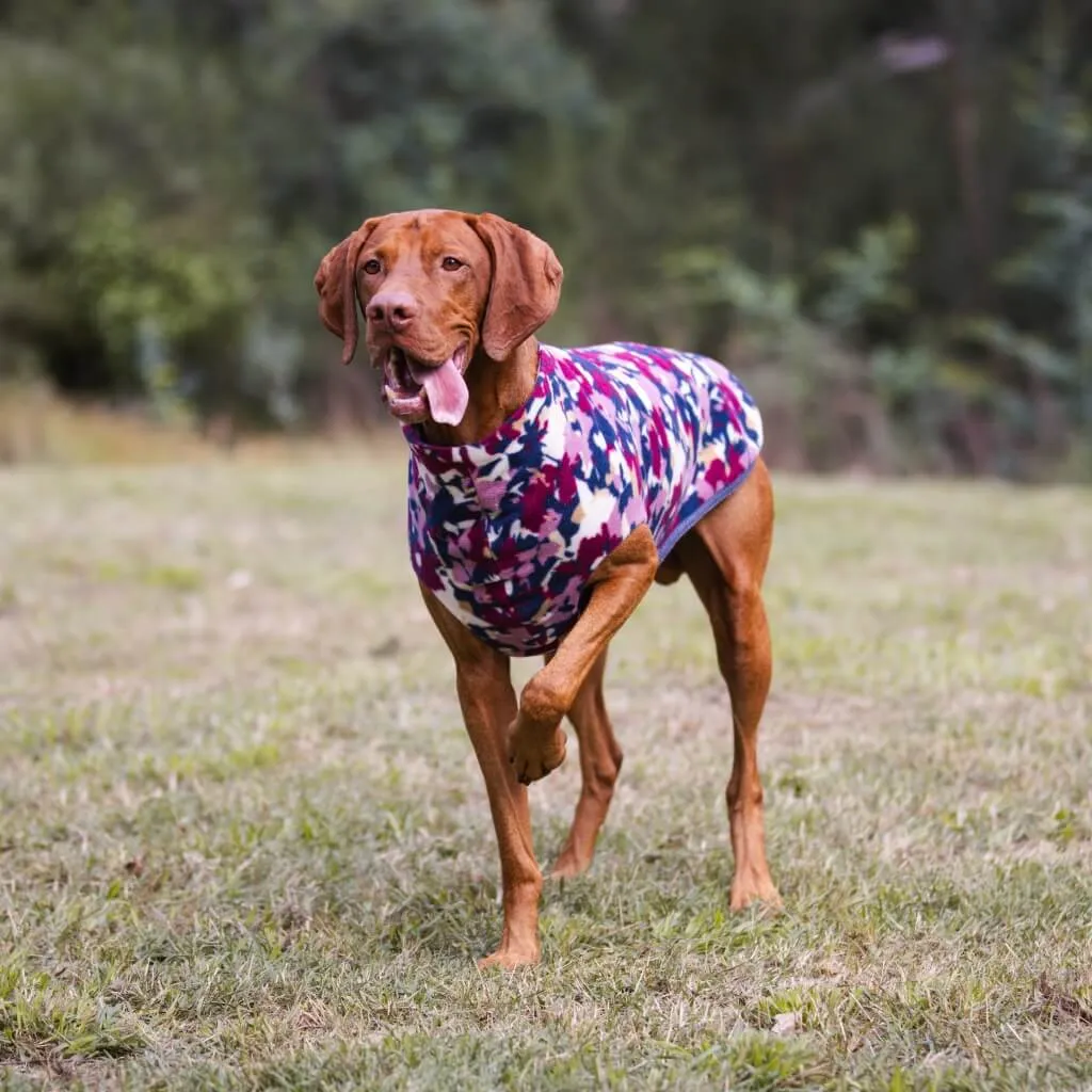 The Floofy Fleece Dog Coat | Navy Print