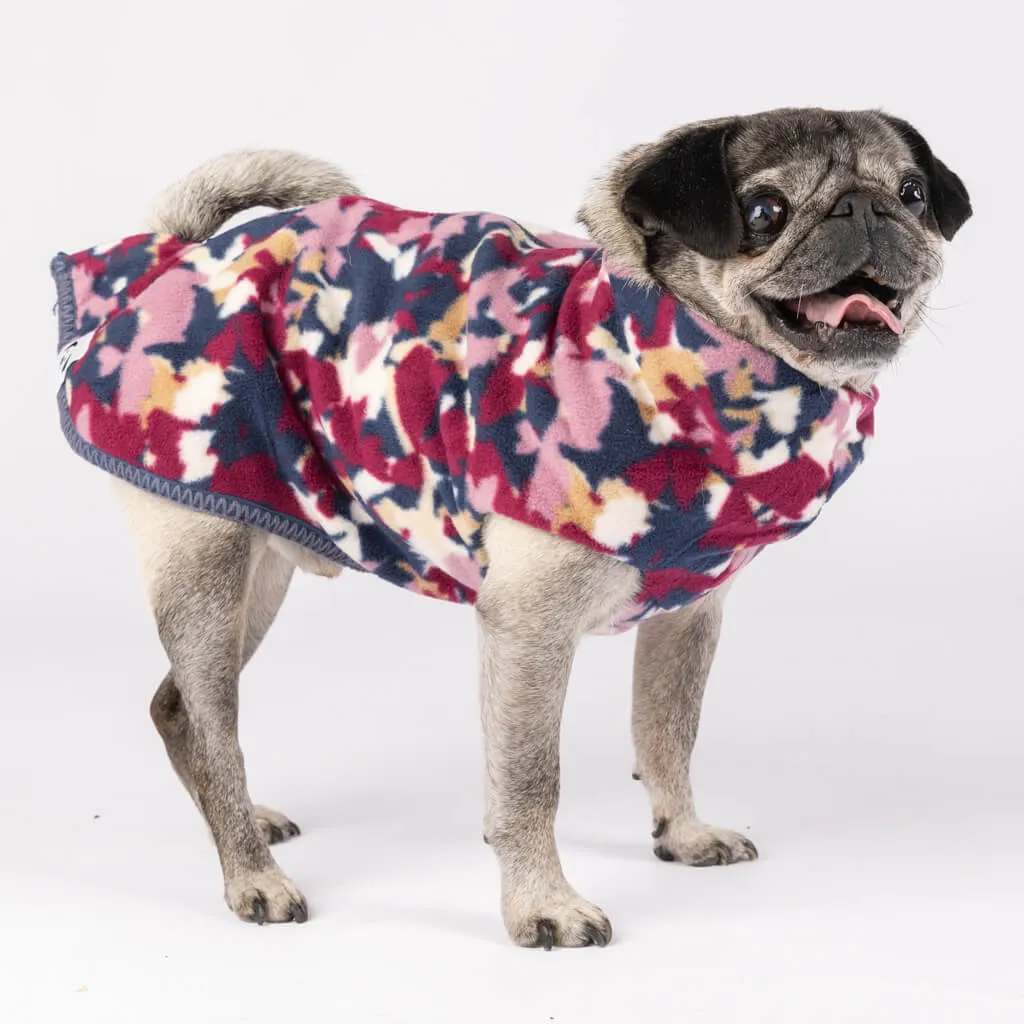 The Floofy Fleece Dog Coat | Navy Print