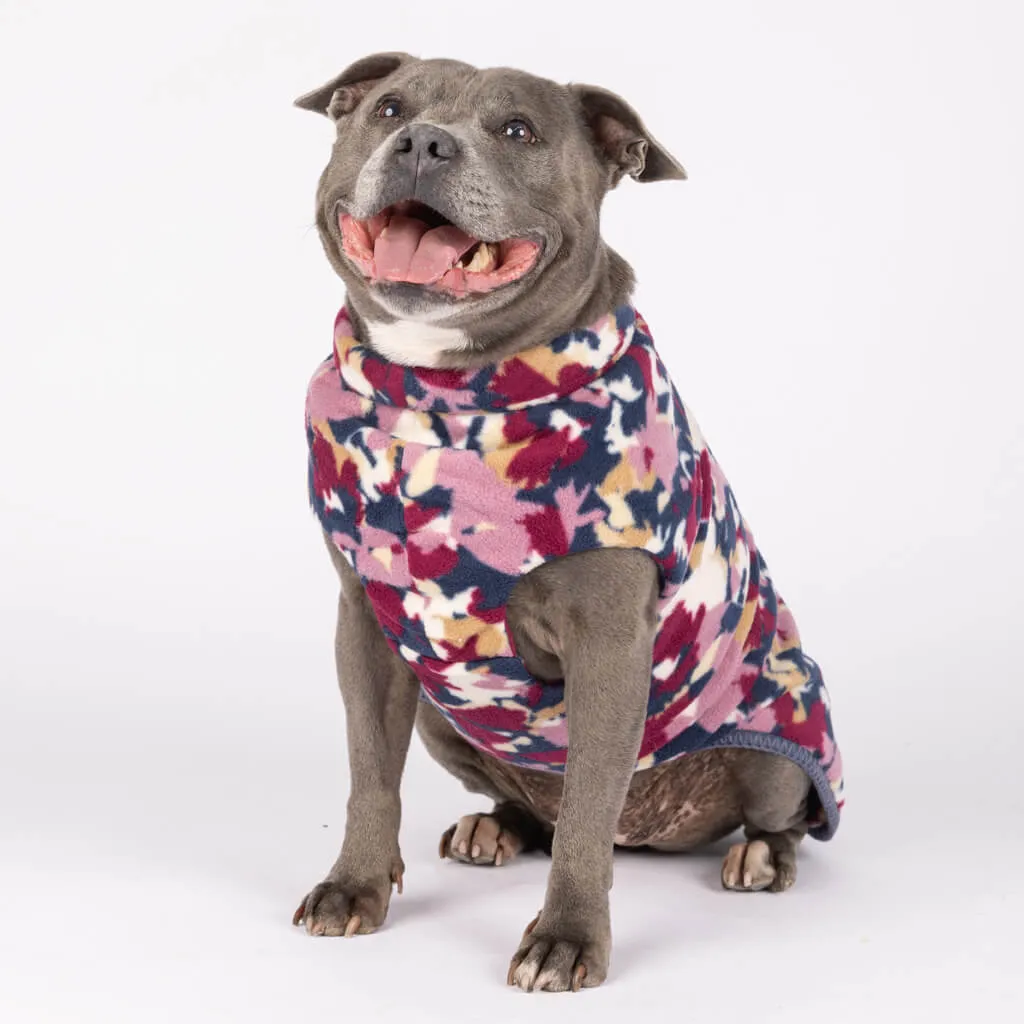 The Floofy Fleece Dog Coat | Navy Print