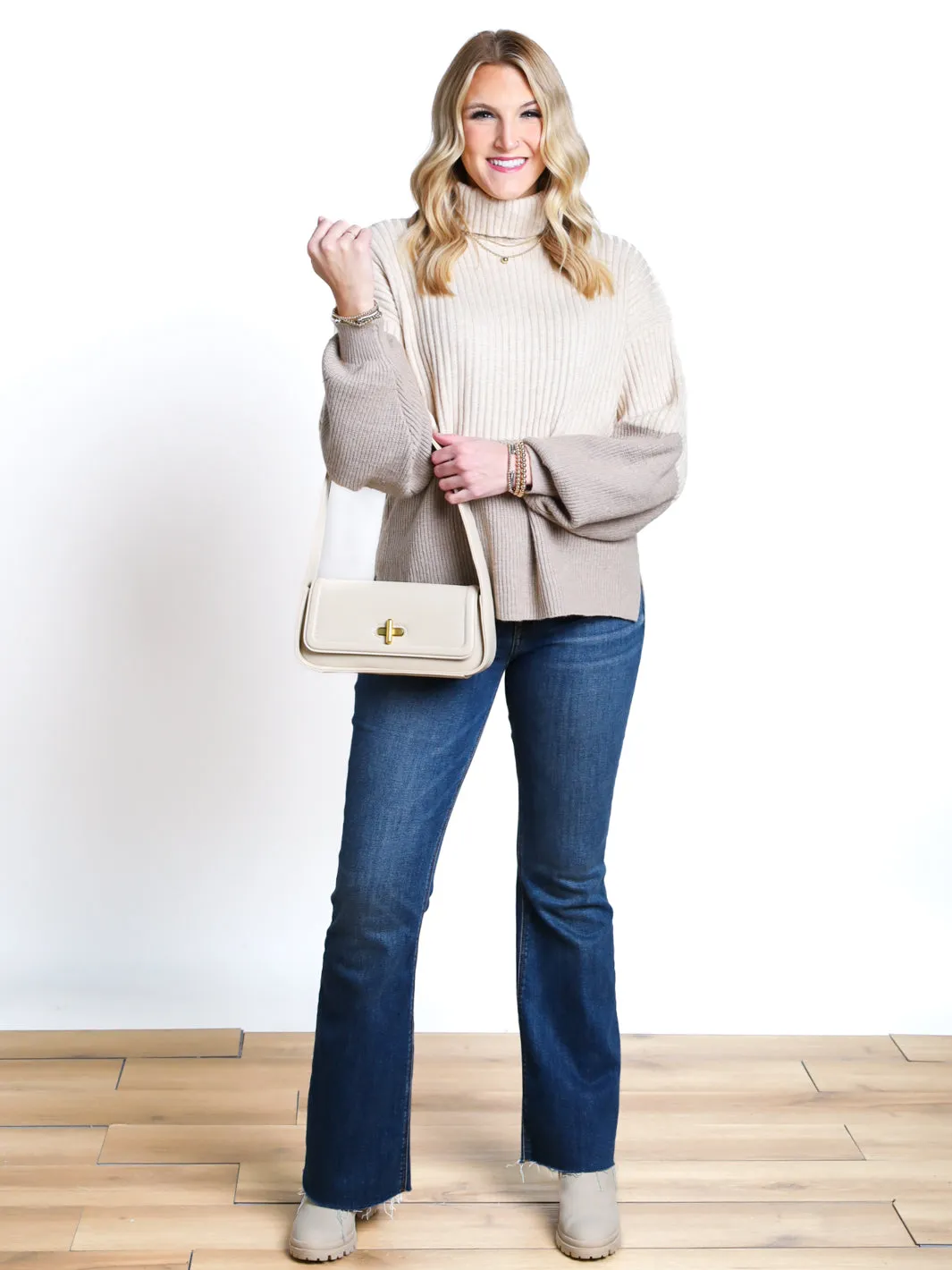This Is Why Colorblock Turtleneck Sweater- Final Sale