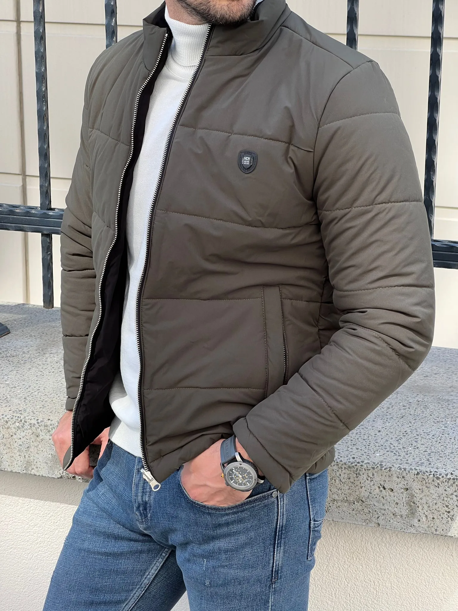 Verna Khaki Double-Sided Coat