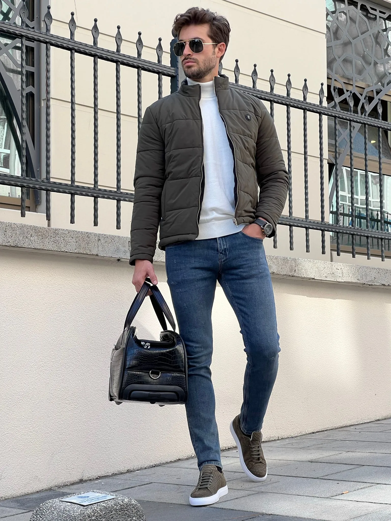 Verna Khaki Double-Sided Coat