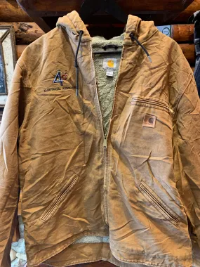 Vintage Carhartt Sherpa Lined Hooded Duckcloth Jacket, Large. FREE POSTAGE