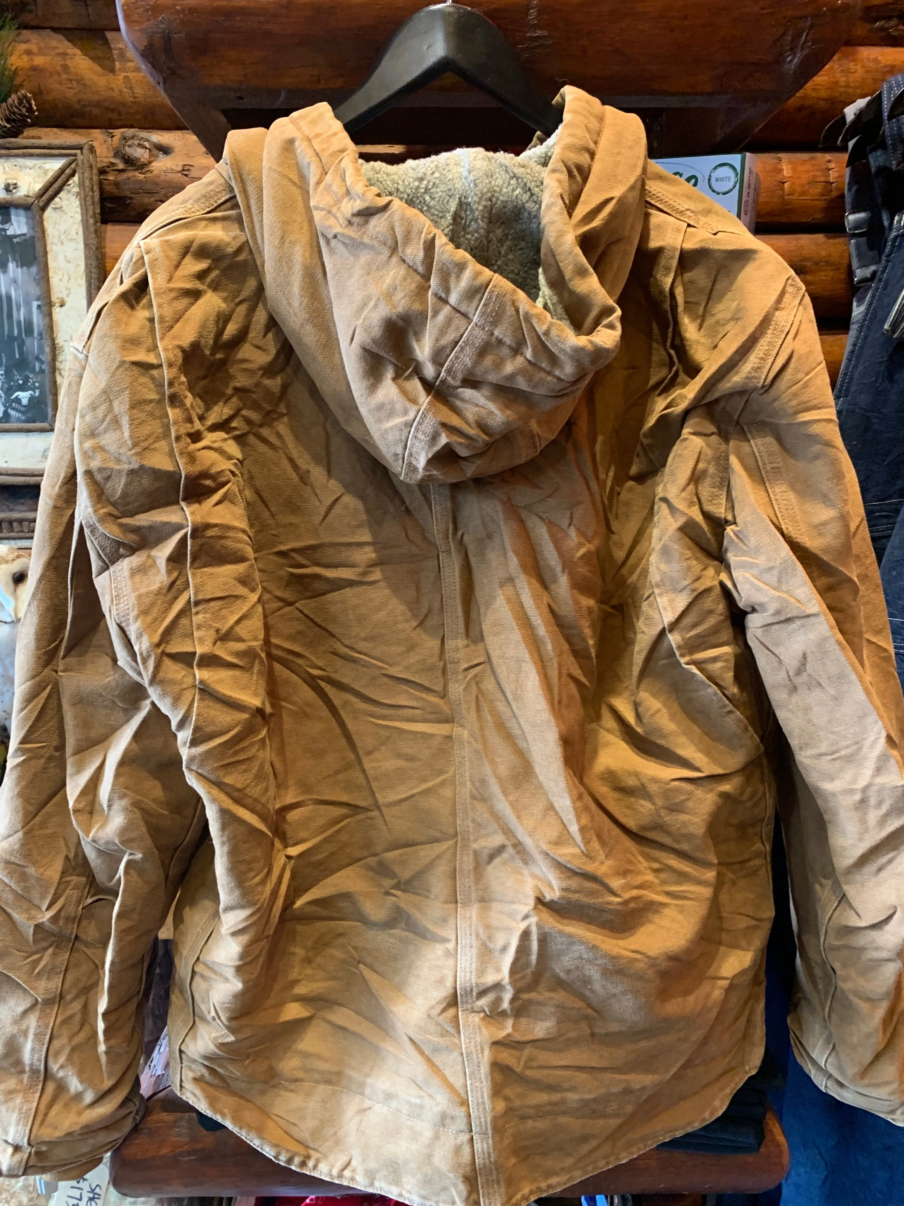 Vintage Carhartt Sherpa Lined Hooded Duckcloth Jacket, Large. FREE POSTAGE