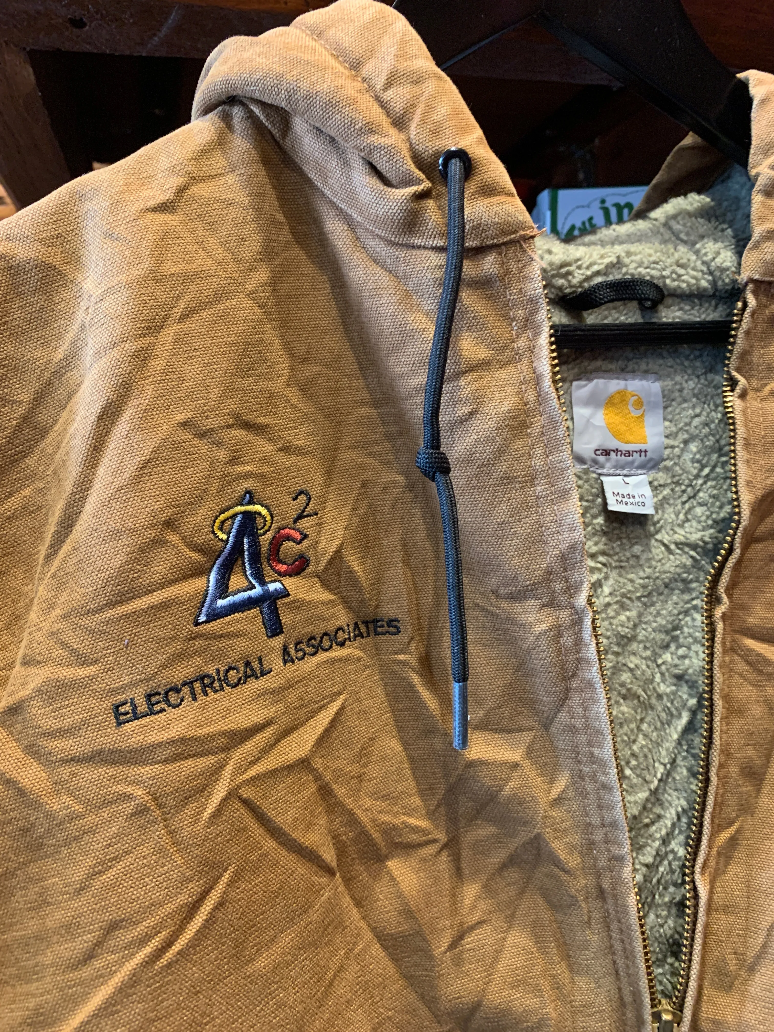 Vintage Carhartt Sherpa Lined Hooded Duckcloth Jacket, Large. FREE POSTAGE