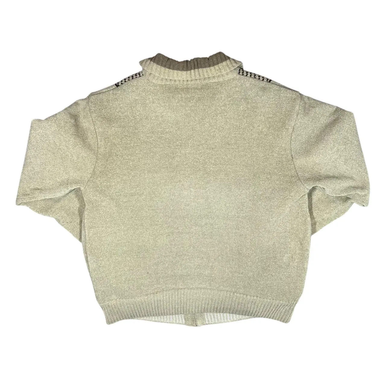 Vintage CHRISTOPHER KNIGHT Grandad Patterned Lightly Padded Zip Sweater Jumper