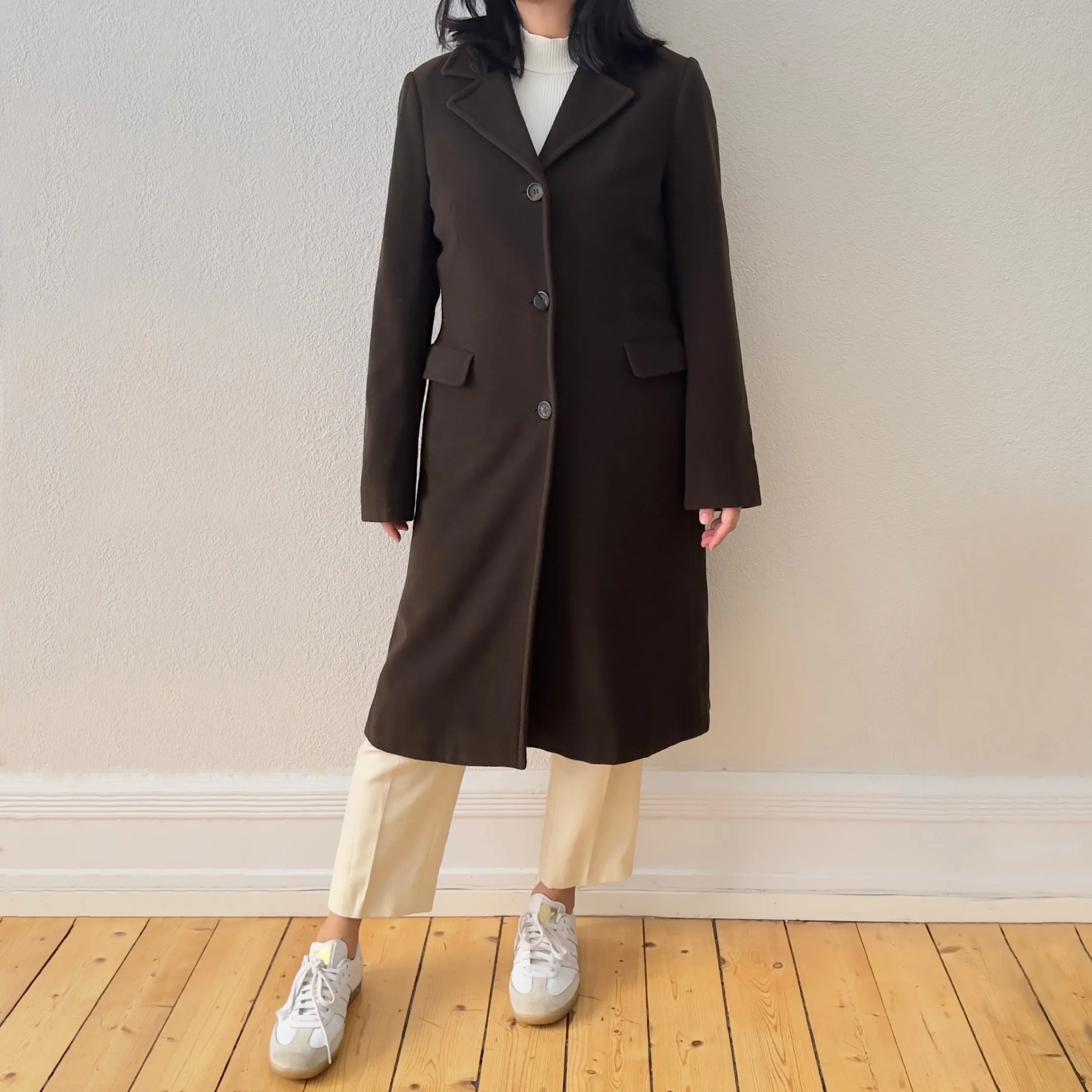 Vintage Single-Breasted Wool Coat