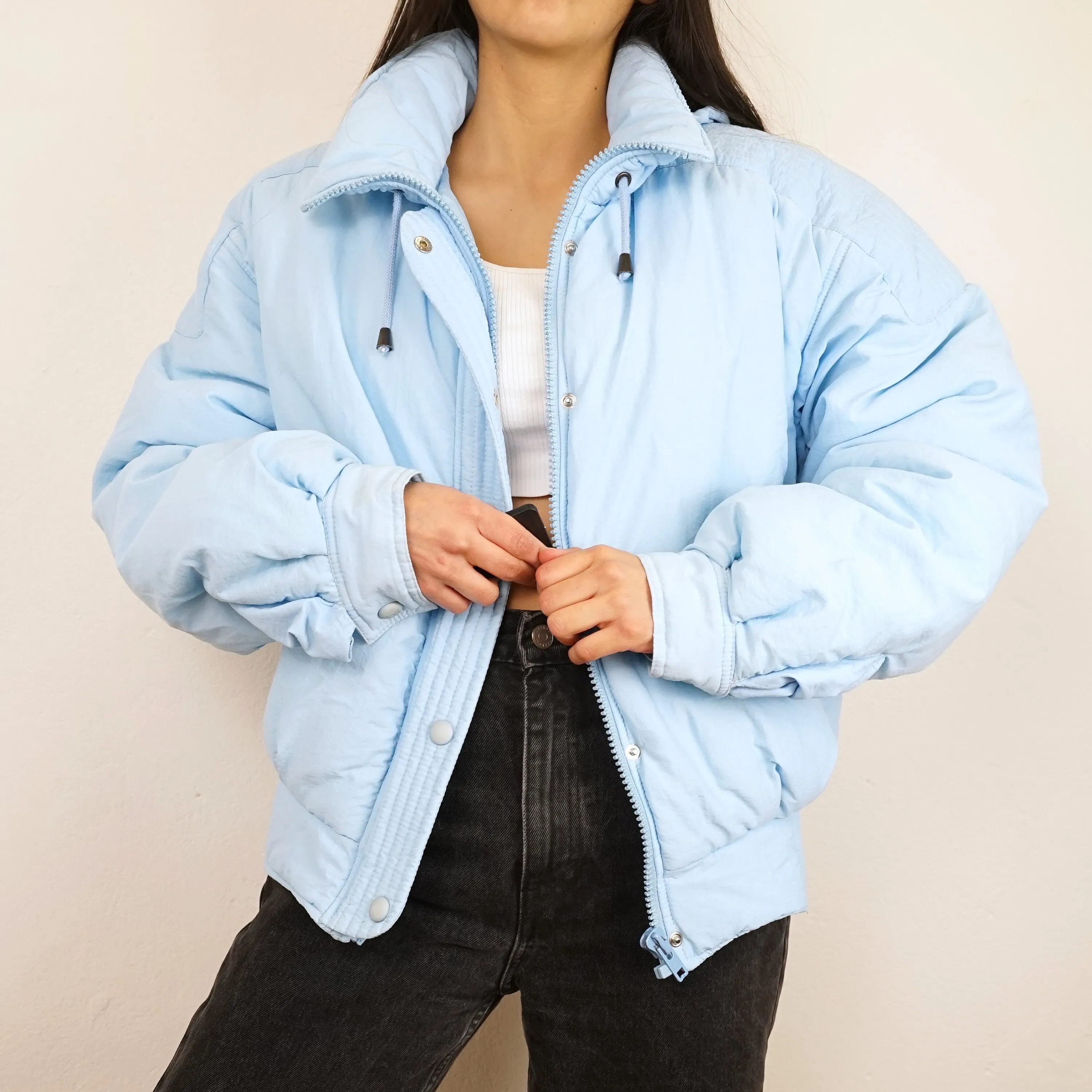 Vintage Ski Jacket Size S baby blue