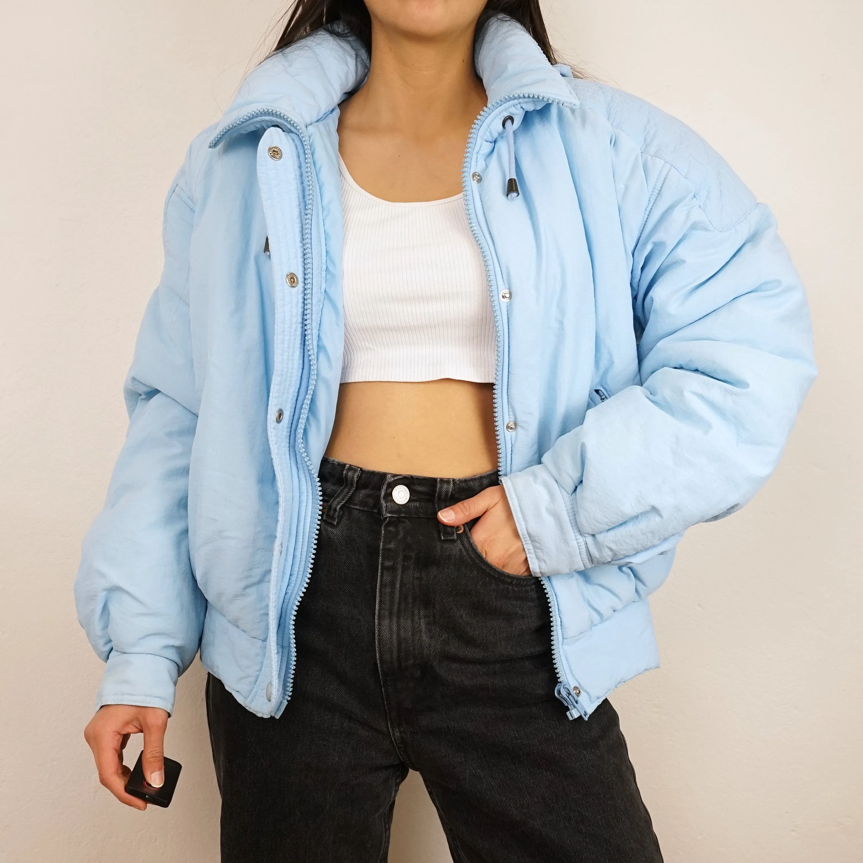Vintage Ski Jacket Size S baby blue