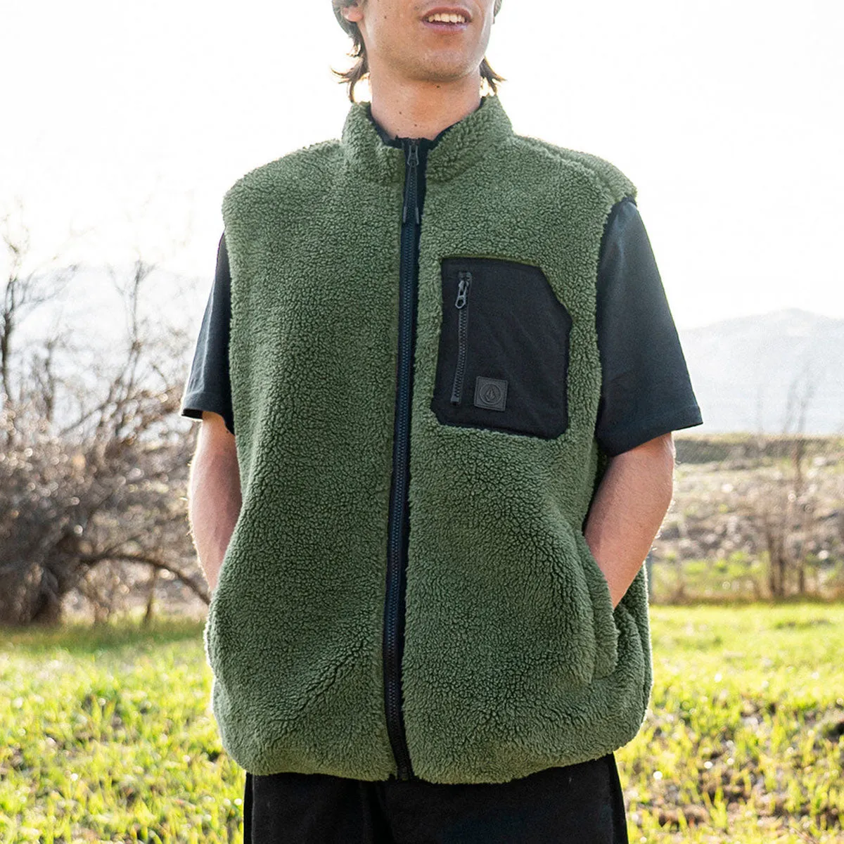 Volcom Muzzer Fuzzar Vest - Squadron Green