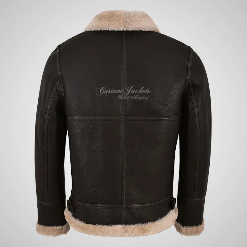 VOSTOK Men's B3 Sheepskin Flying Jacket Beige Fur Shearling Jacket
